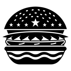 Burger Vector 4th of July Illustration | Independence Day Food Graphic Design