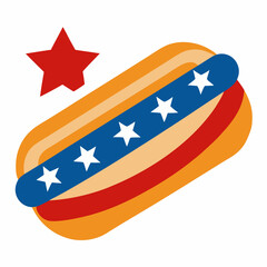 Hotdog Vector Illustration for 4th of July BBQ and Independence Day Designs