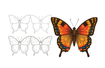 Playful bees fluttering near vivid butterflies flower garden