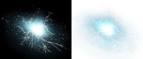 Bright lightning bolt with thunder effect. Glowing electric flash png stormy sky. Perfect for dramatic, magical, or weather-themed visuals png dark background.