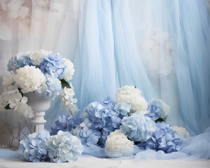 Blue Hydrangea Backdrop Photography
