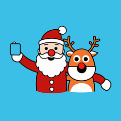 santa claus with reindeer