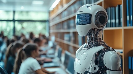 AI Robot in a Library