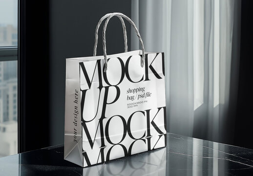 Shopping Bag Mockup for Packaging Design and Retail Branding