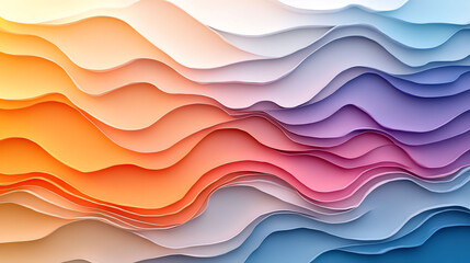 Soft Dreamy Sunset Gradient Background Layered Abstract Waves