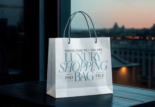 Shopping Bag Mockup for Packaging Design and Retail Branding