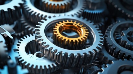 Intricate Machinery: A Close-Up of Interlocking Gears