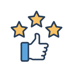 Thumbs Up with Rating Stars Icon Design
