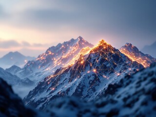 Illuminated Mountain Peaks Network Connectivity