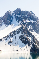 snow covered mountains, the andes mountains, chile.