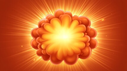 Bright Orange Explosion Graphic Design Element Radiating Light Energy Burst