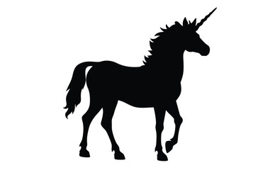 Unicorn silhouette, Fantasy horse vector, Magical creature icon, Unicorn graphic illustration