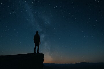Fototapeta premium Majestic Night Sky Silhouette: Inspiration Under the Stars