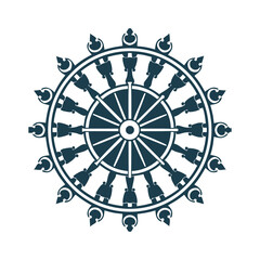 Siddhachakra Mandala - Jain Symbol Vector - Siddhachakra A nine-pointed mandala with a central Tirthankara, surrounded by symbolic figures in radial symmetry