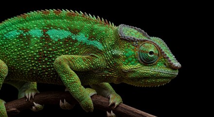 Fototapeta premium Chameleon with Vibrant Shifting Skin Colors