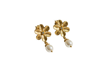 earrings on white background