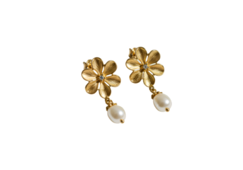 earrings on white background