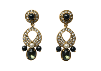 earrings on white background