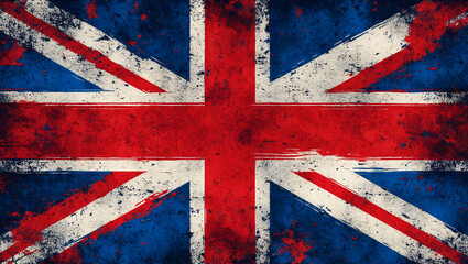 Fototapeta premium Vibrant grunge united kingdom flag with distressed texture