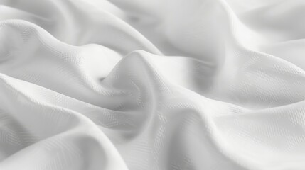 Obraz premium Dynamic particle wave white PowerPoint background for annual reports, abstract data flow design with ultra-subtle gray elements