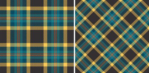 Obraz premium Stunning teal and gold plaid patterns, perfect for textile design, fashion, or website backgrounds.