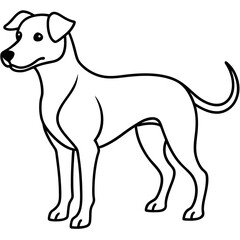 Abstract Dog Line Drawing