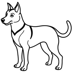 Abstract Dog Line Drawing