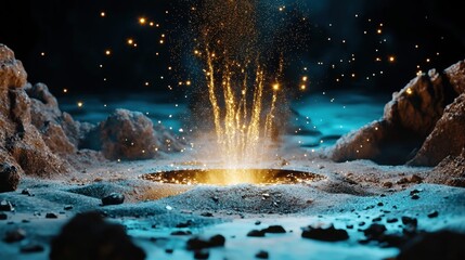 Blue bokeh-inspired abstract lighting texture