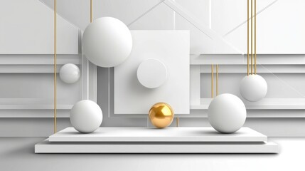 Clean abstract background with soft white gradient spheres and lines