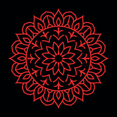 Round mandala lace ornament vector design features a floral pattern with ornate vintage elements