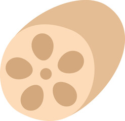 柔らかい色の野菜イラスト　れんこん © OMB