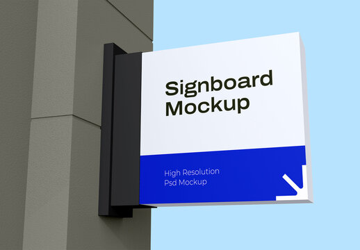Sign Board Mockup Template