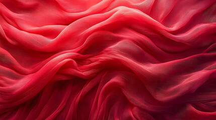 Obraz premium Flowing red fabric creating a soft, elegant texture with light play, perfect for fashion backgrounds