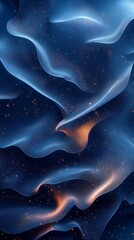 Cosmic Abstract Phone Wallpaper Blue & Orange Swirling Patterns | Starry Background & Vibrant Design


