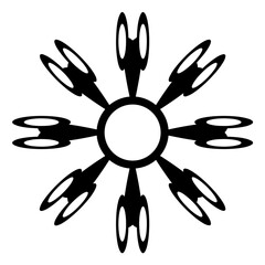 Geometric Shape In Black Outline 