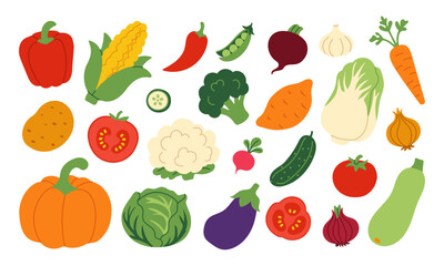 A collection of vegetables and fruits including tomatoes, cucumbers, carrots, and broccoli. The image has a bright and colorful mood, with a focus on healthy eating