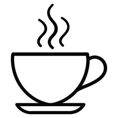 A minimalist line art teacup icon