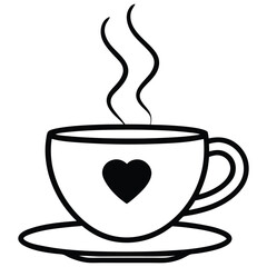 A minimalist line art teacup icon