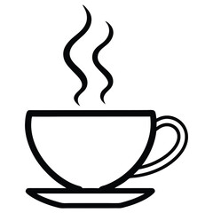 A minimalist line art teacup icon