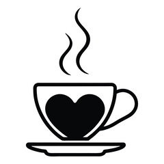 A minimalist line art teacup icon