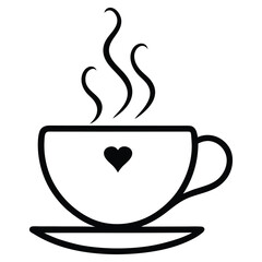 A minimalist line art teacup icon