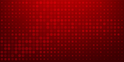 A uniform deep red background features a subtle, repeating texture.