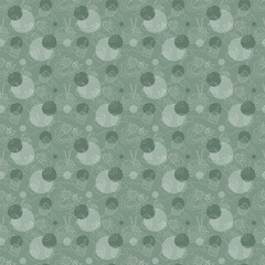 Seamless pattern with cat, skeins of yarn and containers color. Illustration for your projects.
