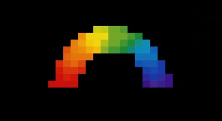 Obraz premium Pixelated Rainbow Geometric Illustration