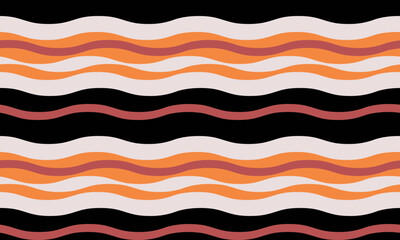 Abstract wavy stripes pattern in autumnal colors.  Perfect for textile design, website backgrounds, or social media graphics.  This seamless, retroinspired design evokes feelings of warmth and energy.