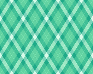Serene mint green and white diagonal plaid pattern.  Perfect for textile design, website backgrounds, or adding a touch of calming sophistication to your projects.