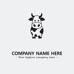 Cow illustration black and white for logo company vector image

