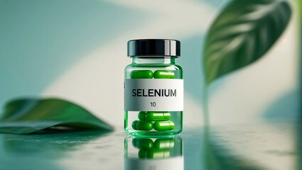 Selenium Mineral Gel Capsules. Boosting Immunity, Protecting Cells from Damage. Dietary Supplement, Vitamins, and Tablets. Health Care. Healthy Lifestyle. Selenium Deficiency. Daily Mineral Intake.