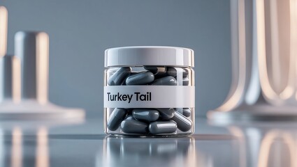 Turkey Tail Mushroom Tablets. A Bioactive Powerhouse for Immune and Cellular Health. Antioxidant, Medicinal Mushroom. Magic Fungy. Health Boost. Antioxidant Effects, Anti-inflammatory Properties.