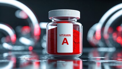 Vitamin A Powder. Immunity Supplement. Dietary Supplement, Vitamins, and Tablets. A Vitamin Powder. Health Care. Healthy Lifestyle. Vitamin A Deficiency.